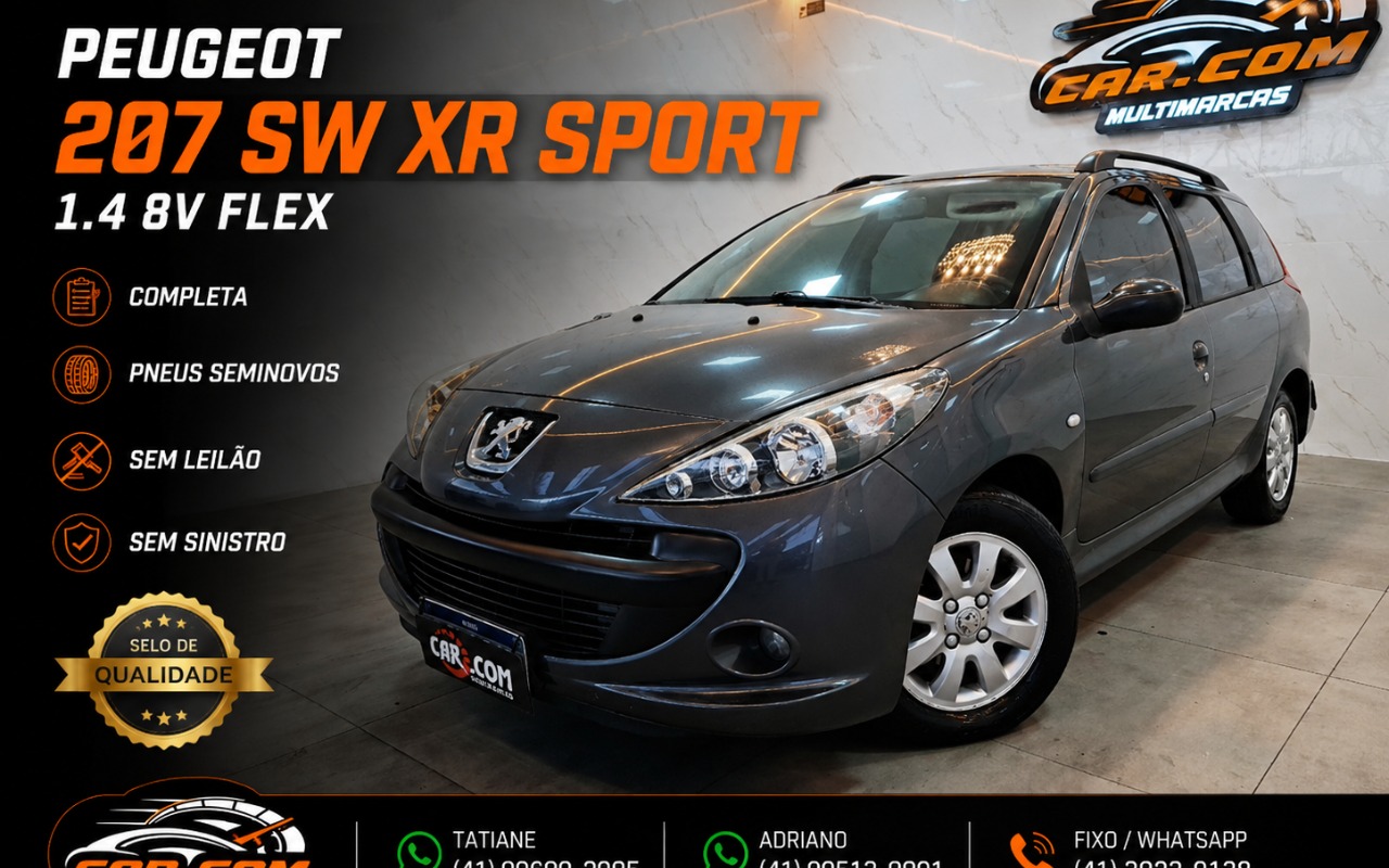 Peugeot 207 SW XR Sport 1.4 Flex 8V 5p na cor Cinza em Curitiba / PR - 1026657