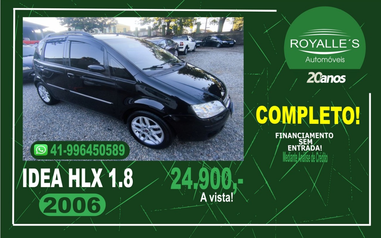 Fiat Idea HLX 1.8 mpi Flex 8V 5p na cor Preto em Curitiba / PR - 1035294