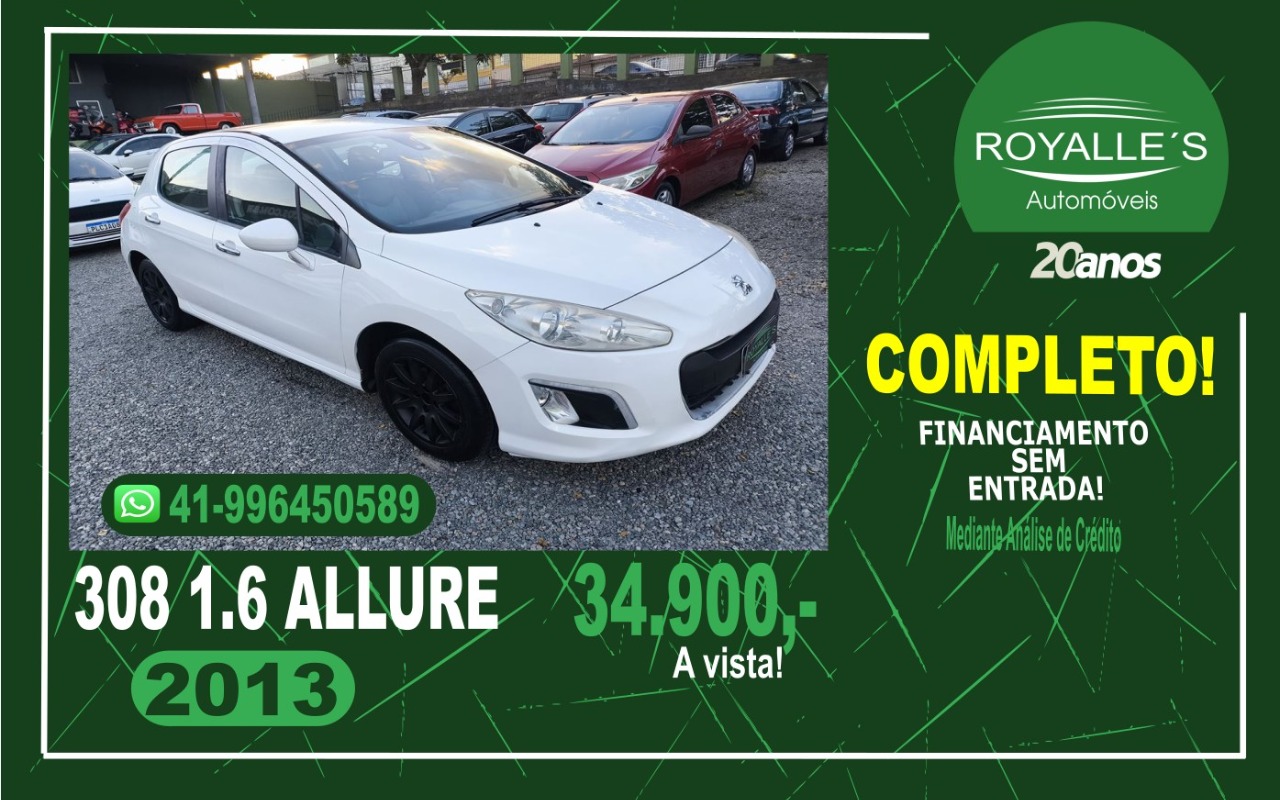 Peugeot 308 Allure 1.6 Flex 16V 5p Mec. na cor Branco em Curitiba / PR - 1035300