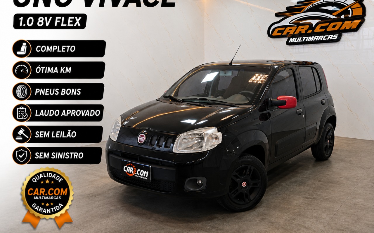 Fiat Uno VIVACE Celeb. 1.0 EVO F. Flex 8V 3p na cor Preto em Curitiba / PR - 1129034