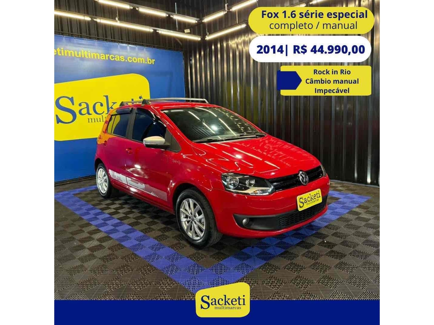 Volkswagen Fox Rock in Rio 1.6 Mi Total Flex 8V 5p na cor Vermelho em Içara / SC - 22609