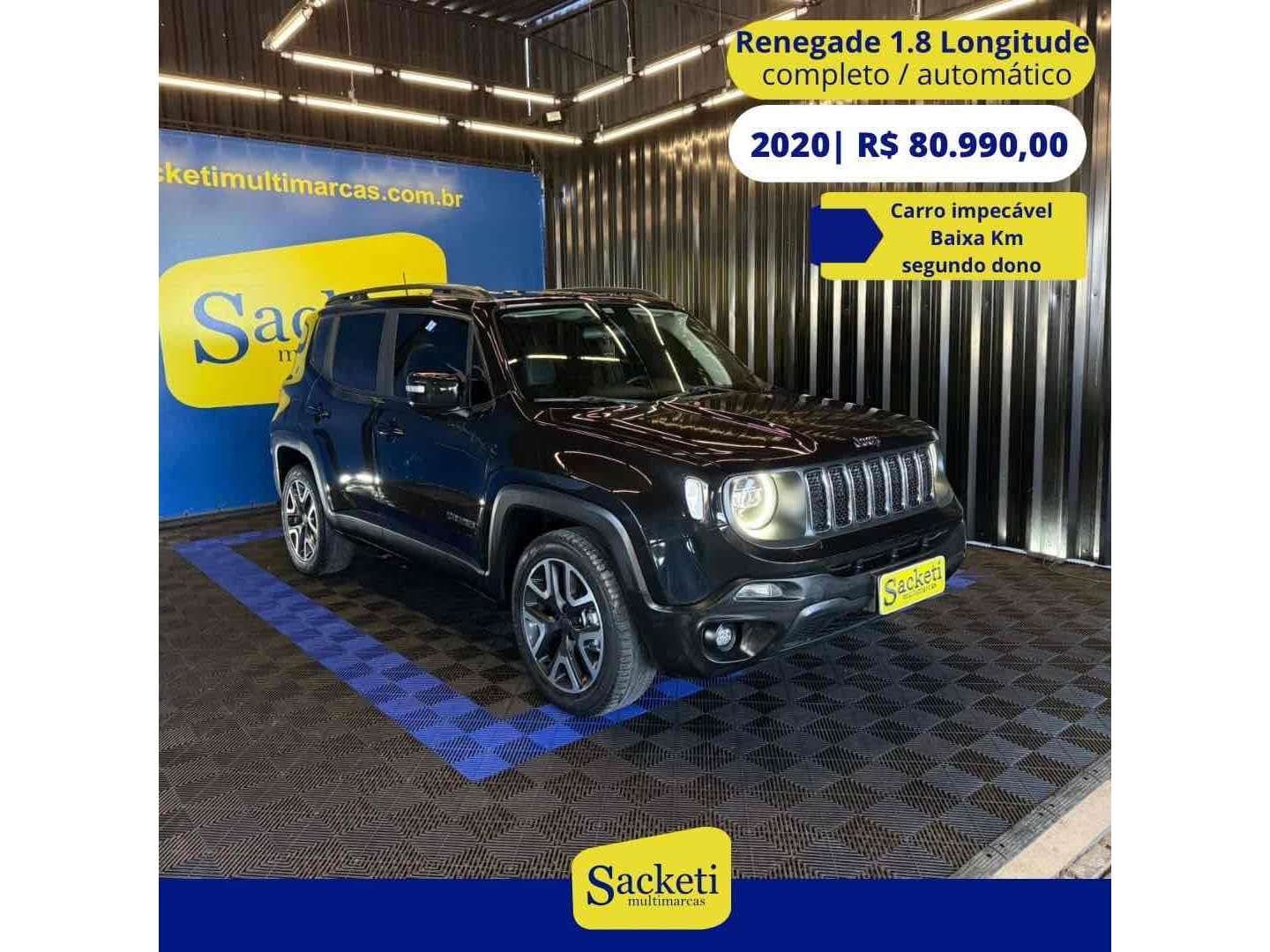Jeep Renegade Longitude 1.8 4x2 Flex 16V Aut. na cor Preto em Içara / SC - 22613