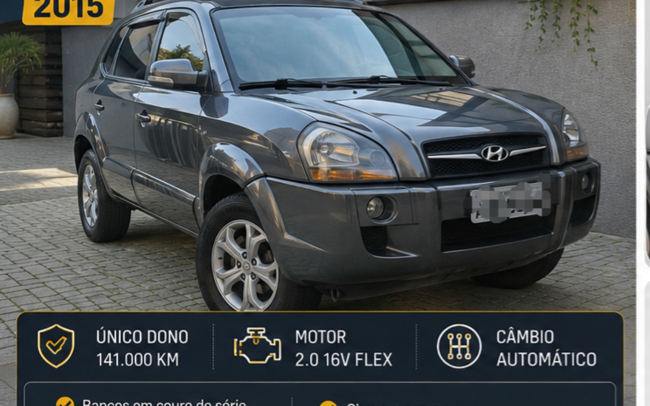 Hyundai Tucson 2.0 16V Flex Aut. 2015 Cinza — foto 1 de 3