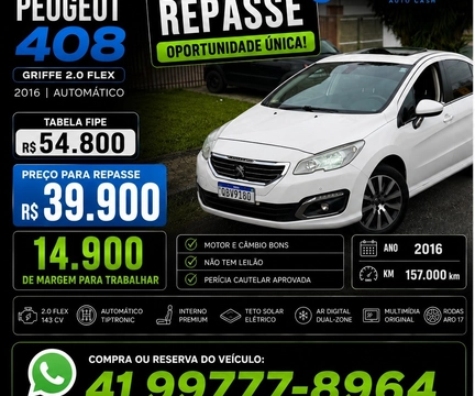 Peugeot 408 2016 Branco — foto 1 de 3