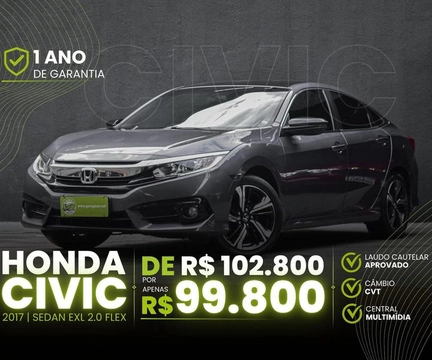 Honda Civic 2017 Cinza — foto 1 de 3
