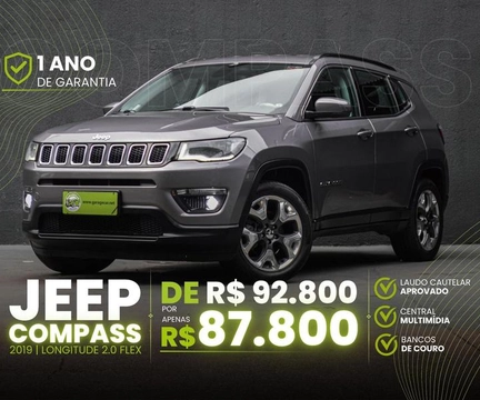 Jeep Compass 2019 Cinza — foto 1 de 3