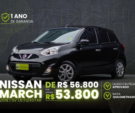 Nissan MARCH 2018 Preto — foto 1 de 3