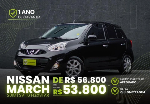 Nissan MARCH 2018 Preto — foto 1 de 3