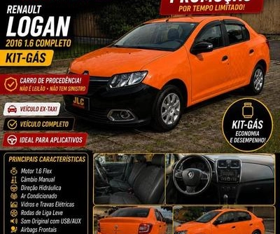 Renault Logan 2016 Laranja — foto 1 de 3
