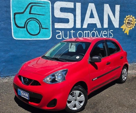 Nissan MARCH S 1.0 12V Flex 5p 2016 Vermelho — foto 1 de 3