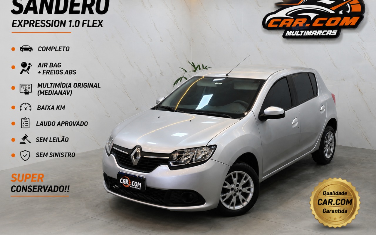 Renault Sandero Expression Hi-Power 1.0 16V 5p na cor Prata em Curitiba / PR - 3569344