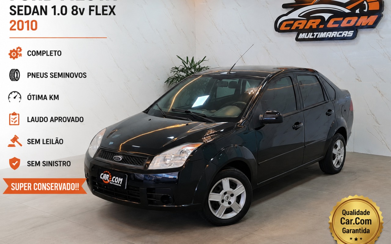 Ford Fiesta Sedan 1.0 8V Flex 4p 2010 Preto — foto 1 de 3