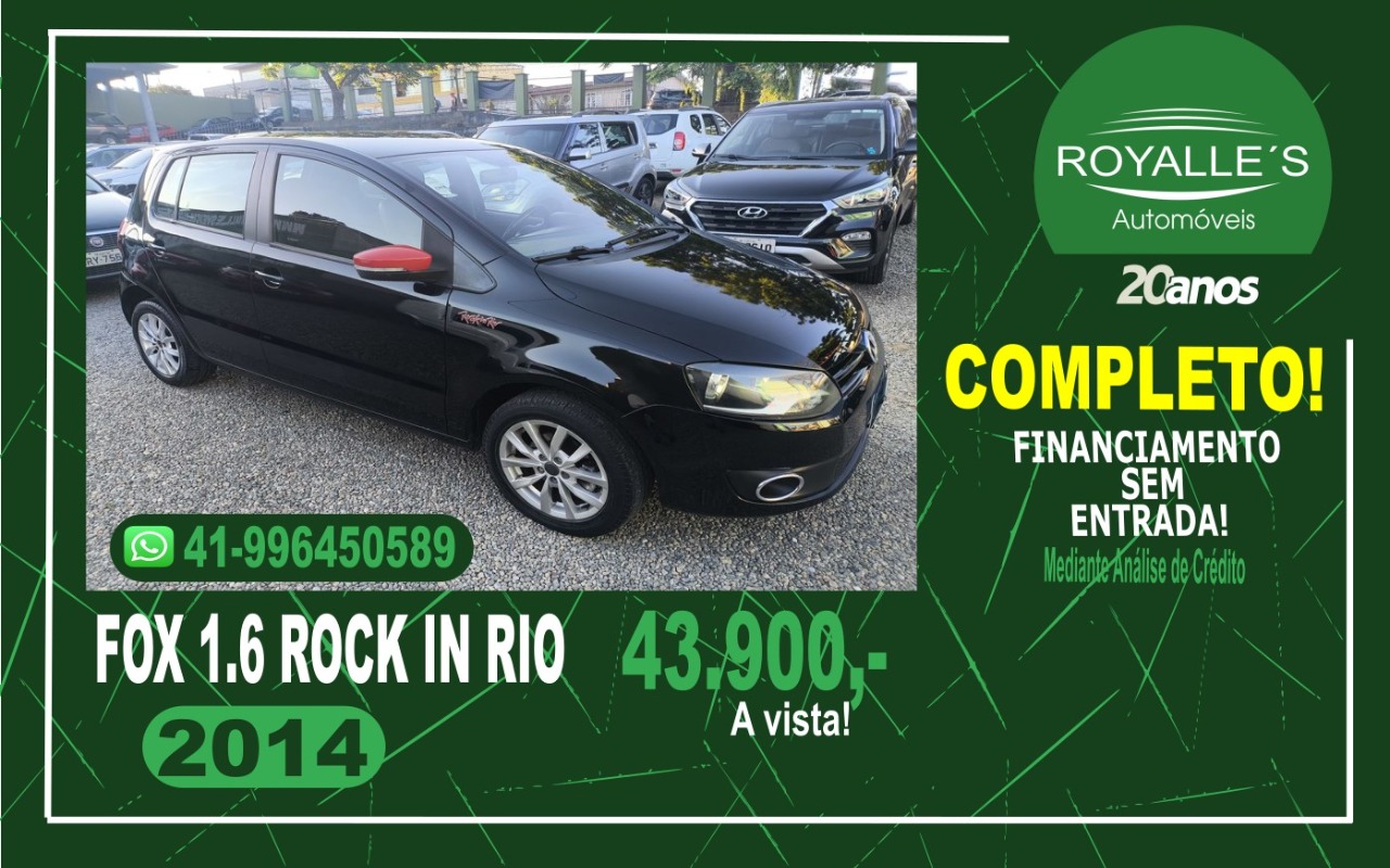 Volkswagen Fox Rock in Rio 1.6 Mi Total Flex 8V 5p na cor Preto em Curitiba / PR - 55371